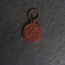 Leather Circle Keychain - Thick Leather - PNW Stamp Design