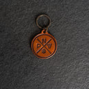 Leather Circle Keychain - Thick Leather - PNW Stamp Design