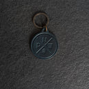 Leather Circle Keychain - Thick Leather - PNW Stamp Design