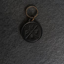 Leather Circle Keychain - Thick Leather - PNW Stamp Design