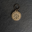 Leather Circle Keychain - Thick Leather - PNW Stamp Design