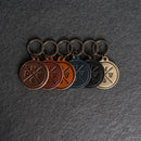 Leather Circle Keychain - Thick Leather - PNW Stamp Design