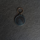 Leather Circle Keychain - Thick Leather - Wolf Stamp Design