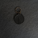 Leather Circle Keychain - Thick Leather - Wolf Stamp Design