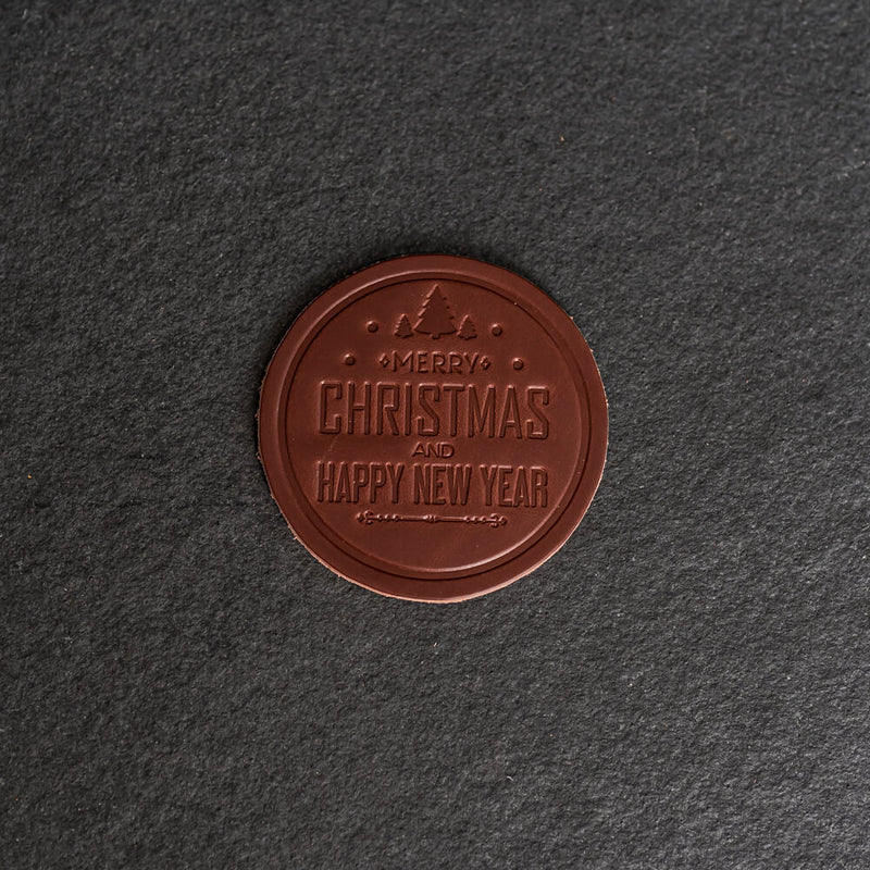 Merry Christmas Leather Coasters - 4" Round or Square - Sold individually or as a Set of 4
