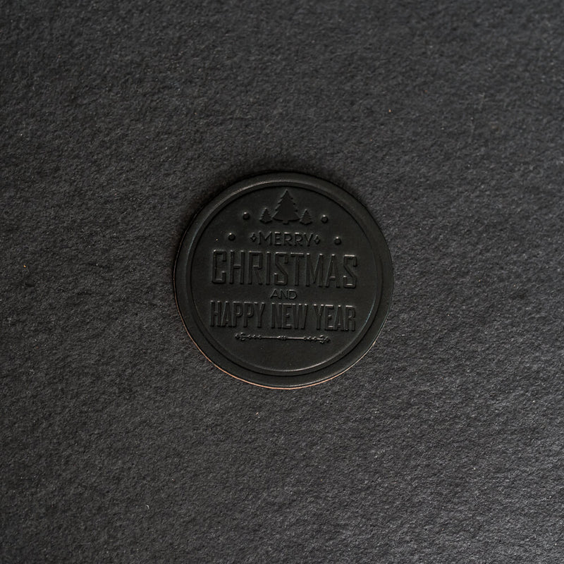 Merry Christmas Leather Coasters - 4" Round or Square - Sold individually or as a Set of 4