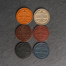 Merry Christmas Leather Coasters - 4" Round or Square - Sold individually or as a Set of 4