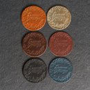 Seasons Greetings Leather Coasters - 4" Round or Square - Sold individually or as a Set of 4