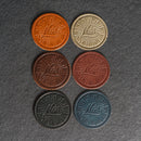 Noel Leather Coasters - 4" Round or Square - Sold individually or as a Set of 4