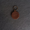Personalized Leather Circle Keychain - Thick Leather