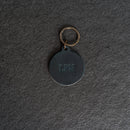 Personalized Leather Circle Keychain - Thick Leather