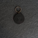 Personalized Leather Circle Keychain - Thick Leather