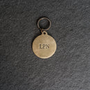 Personalized Leather Circle Keychain - Thick Leather