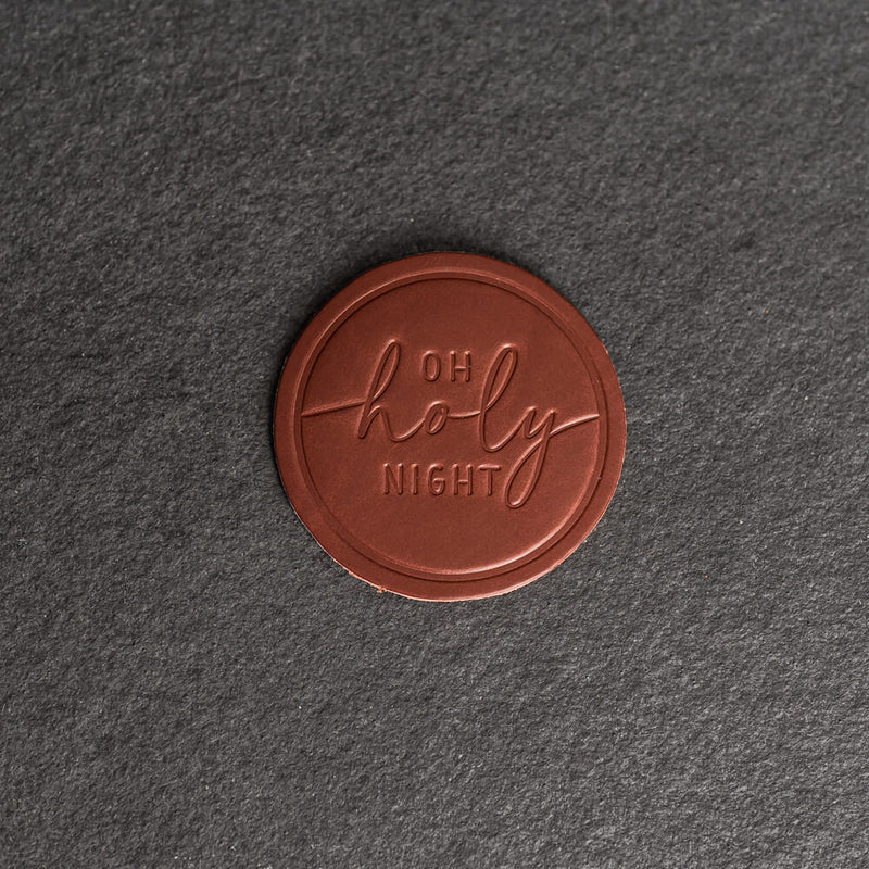 O Holy Night Leather Coasters - 4" Round or Square - Sold individually or as a Set of 4