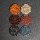 Merry & Bright Leather Coasters - 4" Round or Square - Sold individually or as a Set of 4