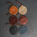 Y'all Circle Shape Leather Christmas Ornament | Stocking Tags