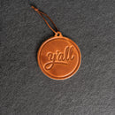 Y'all Circle Shape Leather Christmas Ornament | Stocking Tags