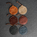 Y'all Circle Shape Leather Christmas Ornament | Stocking Tags