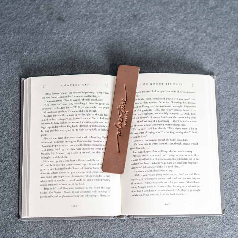 Adventure Awaits - Leather Bookmark