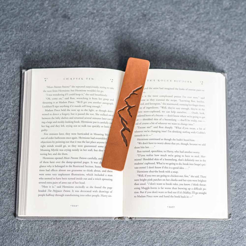 Mountain Range - Leather Bookmark