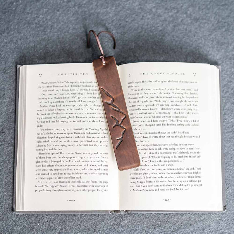 Mountain Range - Leather Bookmark with Tassel