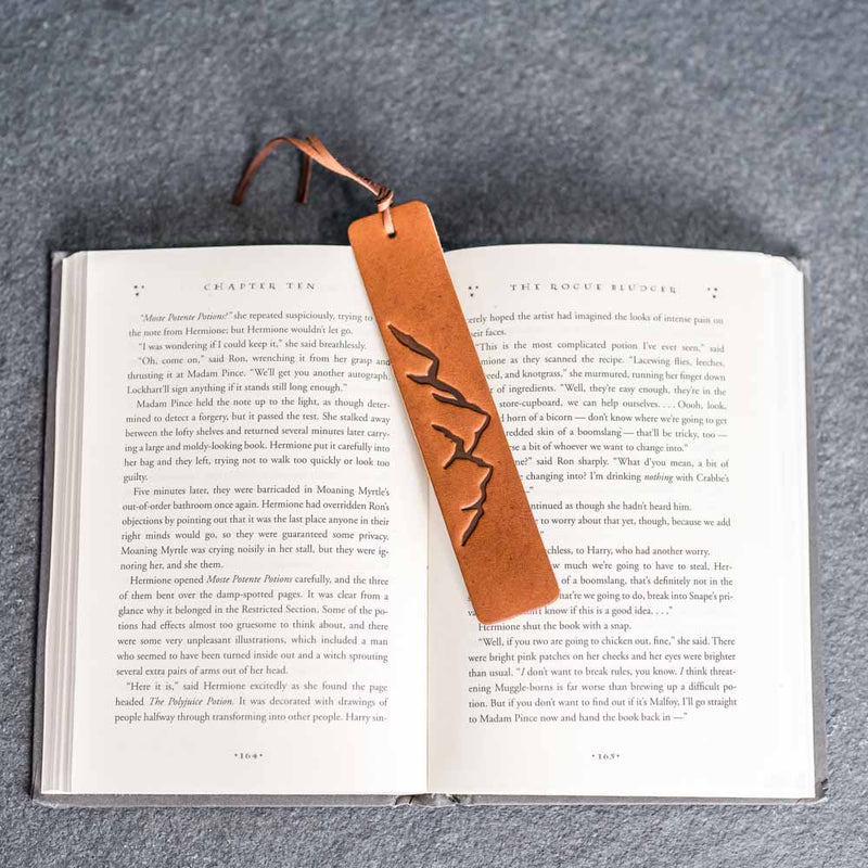 Mountain Range - Leather Bookmark with Tassel