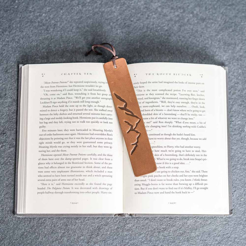 Mountain Range - Leather Bookmark with Tassel