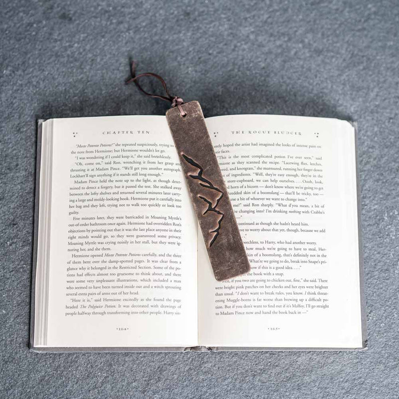 Mountain Range - Leather Bookmark with Tassel