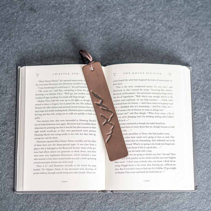 Mountain Range - Leather Bookmark with Tassel