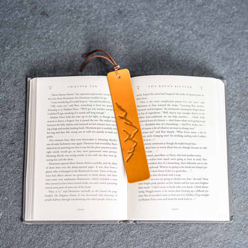 Mountain Range - Leather Bookmark with Tassel