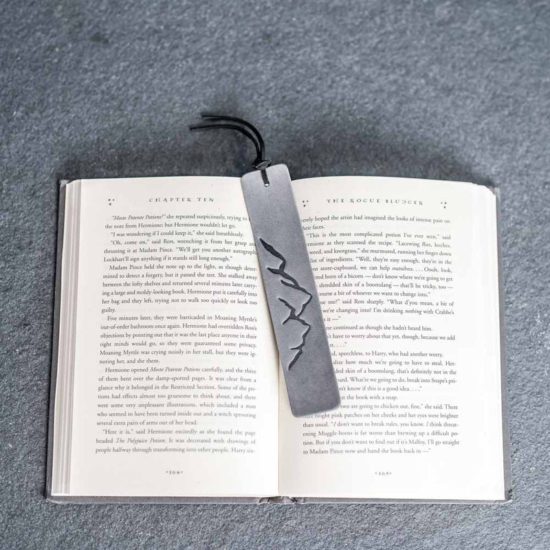 Mountain Range - Leather Bookmark with Tassel