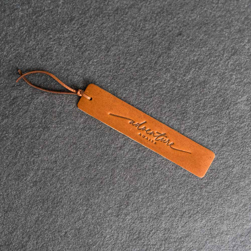 Adventure Awaits - Leather Bookmark with Tassel