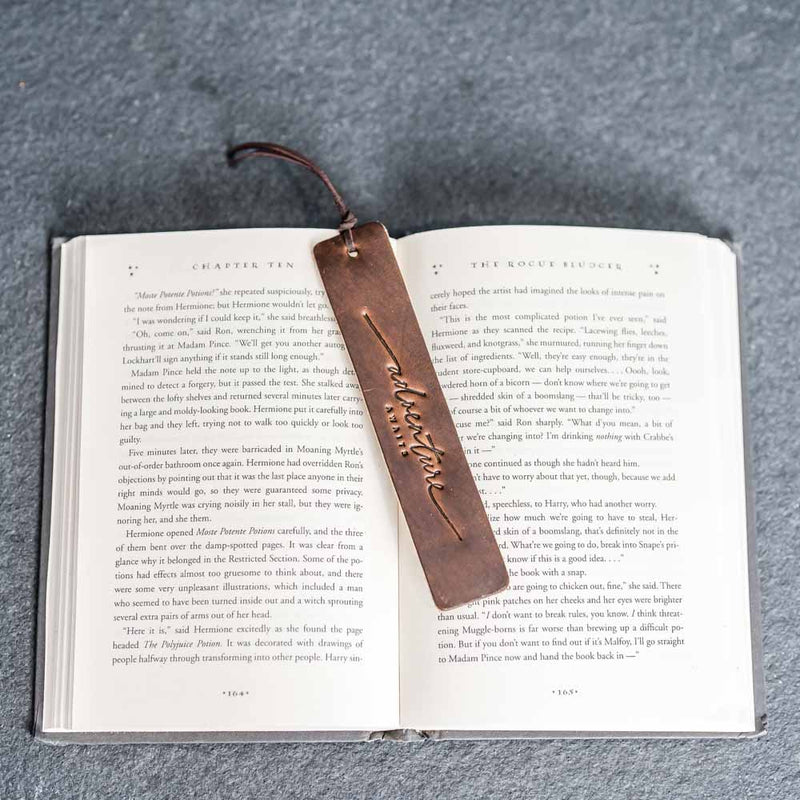 Adventure Awaits - Leather Bookmark with Tassel