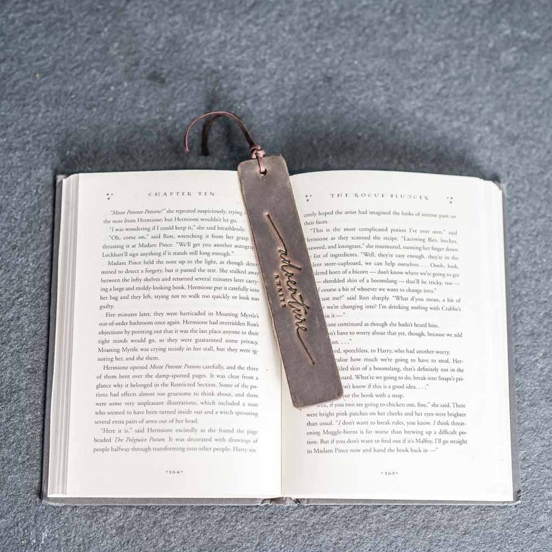 Adventure Awaits - Leather Bookmark with Tassel