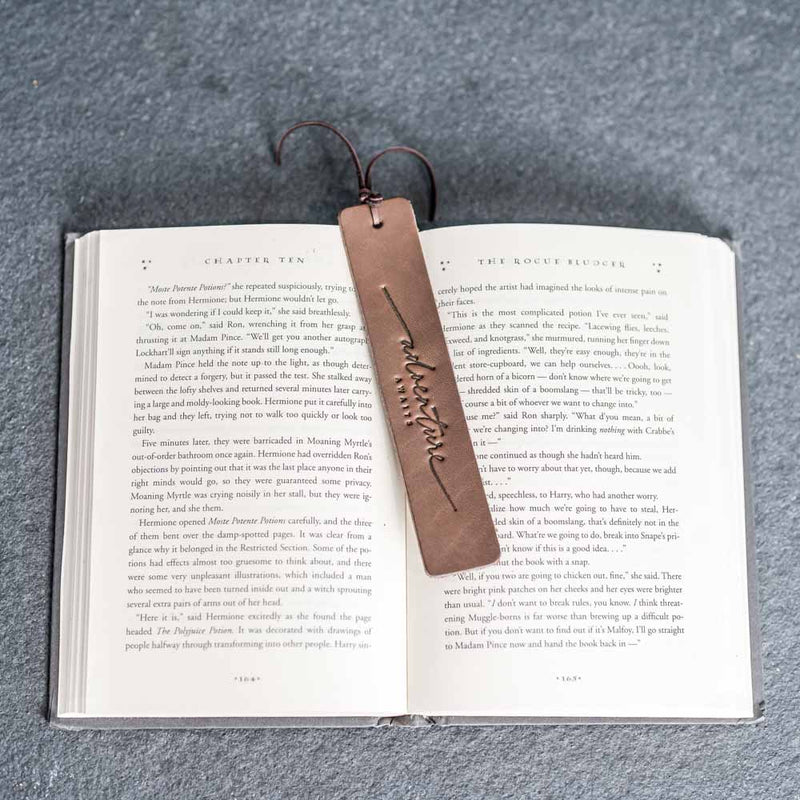 Adventure Awaits - Leather Bookmark with Tassel