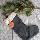 Personalized Leather Stocking Tag or Ornament - Circle