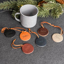 Personalized Leather Stocking Tag or Ornament - Circle