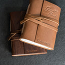 Event Guest Book - Leather 6x8 Book with Personalization Options for Birthday or Anniversary Parties