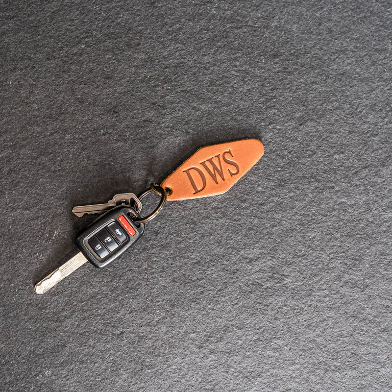 Personalized Leather Motel Key Shape Keychain – Ox & Pine