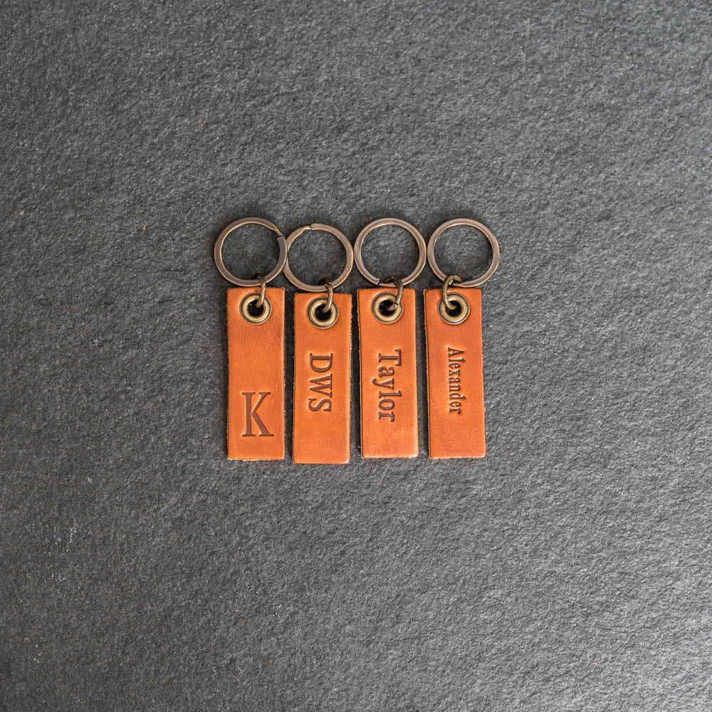 Extended Rectangle Leather Keyring | Personalized Premium Leather