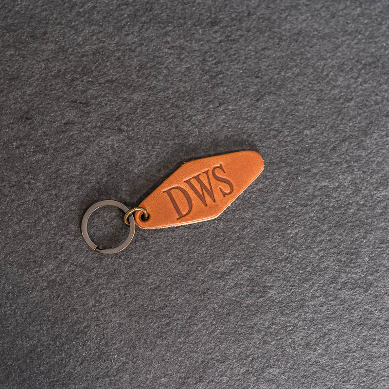 Personalized Leather Motel Key Shape Keychain – Ox & Pine