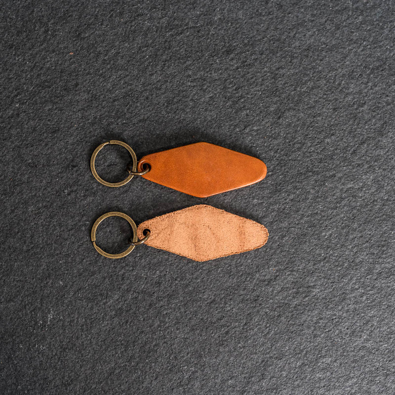 Personalized Leather Motel Key Shape Keychain – Ox & Pine
