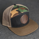 America’s 250th Anniversary Leather Circle Patch Hat – Flat Bill 7 Panel Trucker Hat – Limited Edition