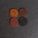 Ox & Pine Shield Design Leather Challenge Coin or Token