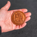 Ox & Pine Shield Design Leather Challenge Coin or Token