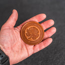 Rose Design Leather Challenge Coin or Token