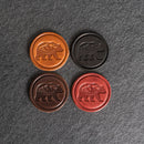 Bear Stamp Leather Magnet