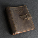 Personalized Leather 3-Ring Mini Recipe Binder with Recipe Cards