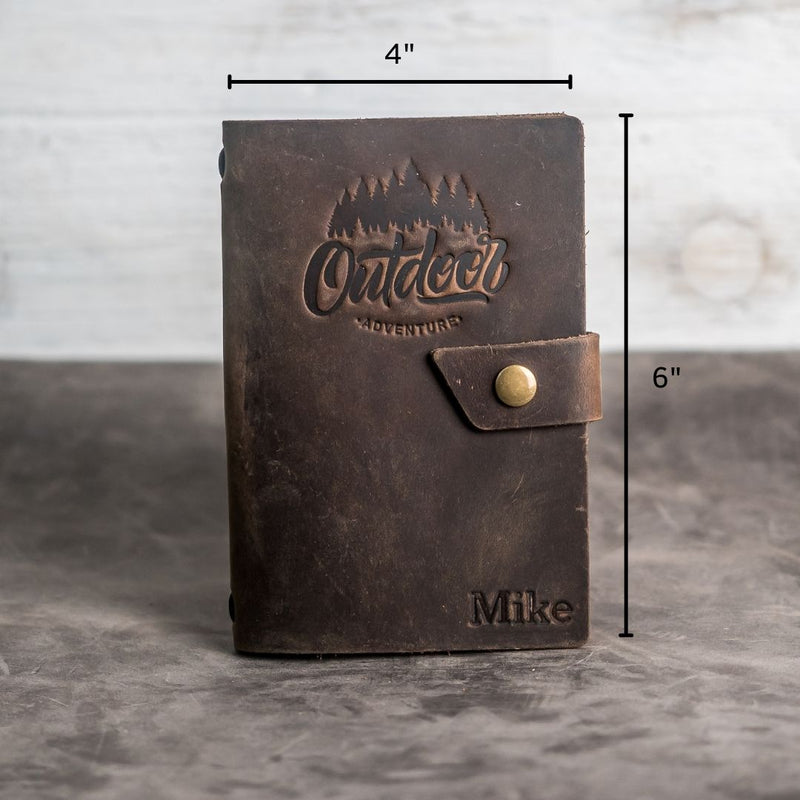 Cheery Mishaps - Refillable Leather Adventure Journal with Snap Closure
