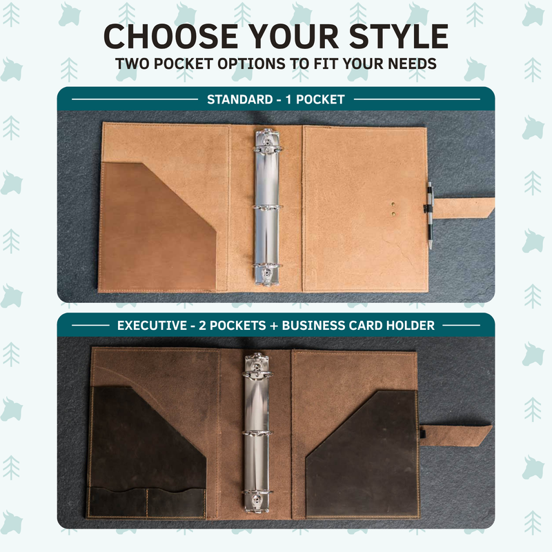 Personalized Leather 3-Ring Binder – Ox & Pine